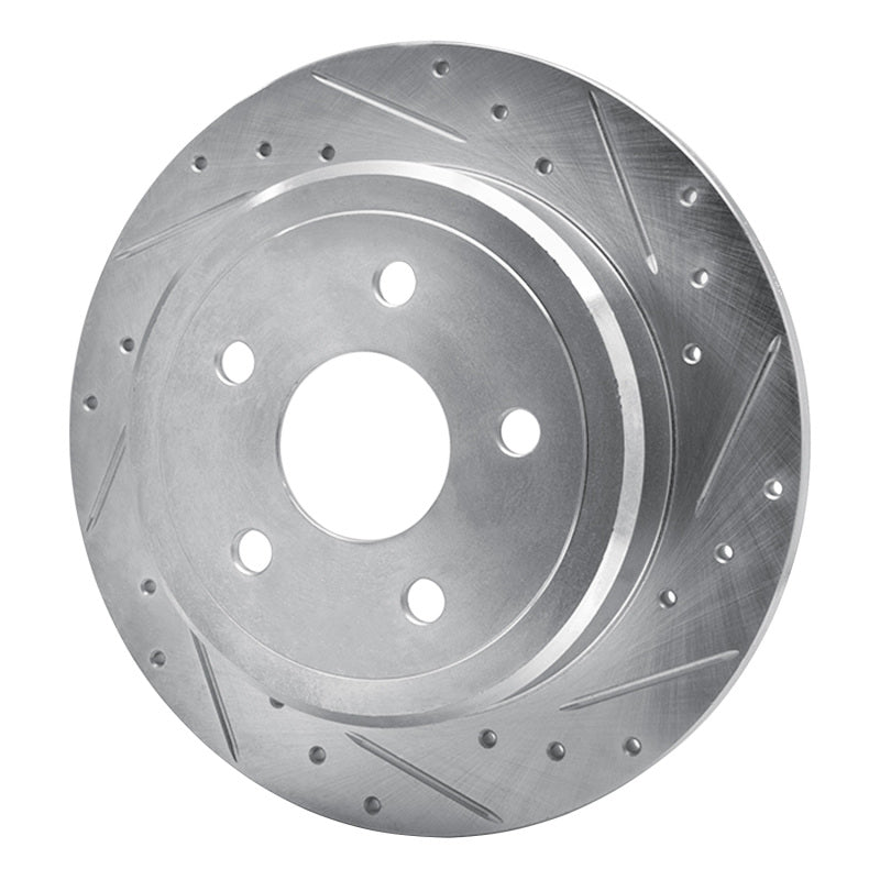 R1 Concepts R1 05-10 Jeep Commander Rear Right Drilled & Slotted Silver Brake Rotor