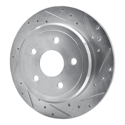 R1 Concepts R1 05-10 Jeep Commander Rear Right Drilled & Slotted Silver Brake Rotor