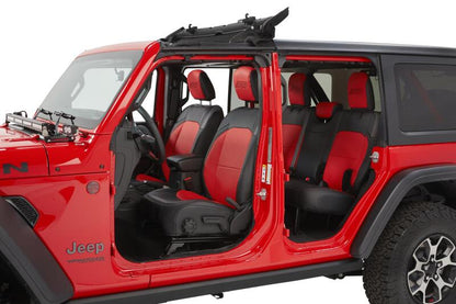 PRP Seats PRP 2018+ Jeep Wrangler JLU/4 door Rear Bench Cover with Cloth Interior - Black/Red