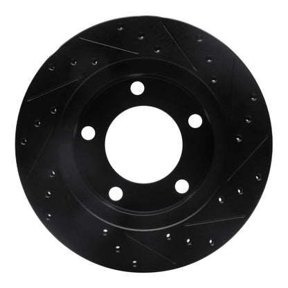 R1 Concepts R1 76-86 Jeep Scrambler Front Left Drilled & Slotted Black Brake Rotor