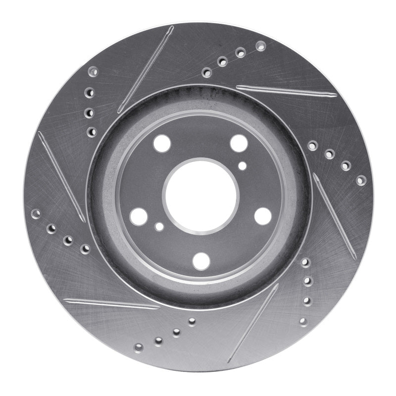 R1 Concepts R1 88-91 Mazda 929 Front Right Drilled & Slotted Silver Brake Rotor