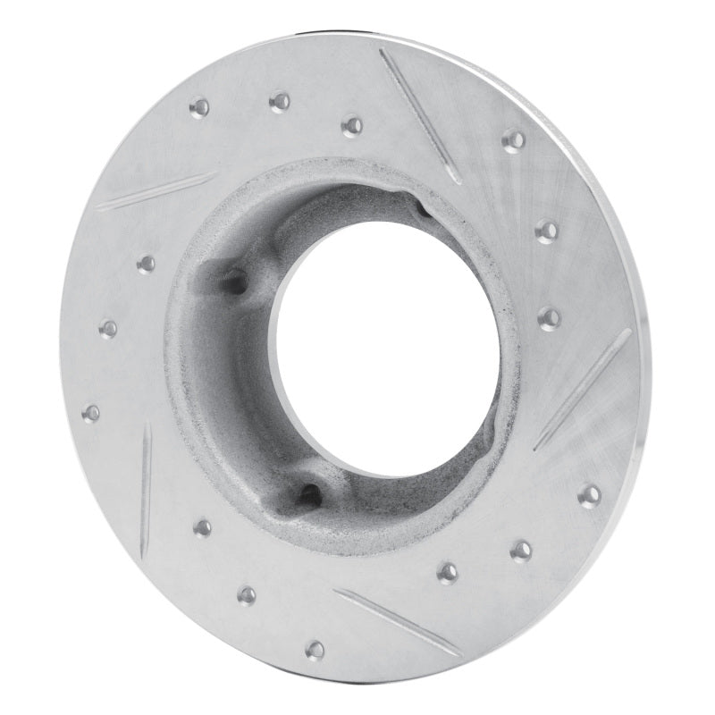R1 Concepts R1 73-79 Honda Civic Hatchback Front Left Drilled & Slotted Silver Brake Rotor
