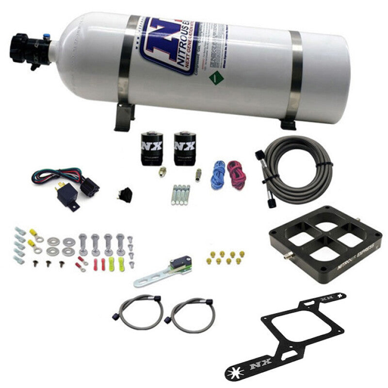 Nitrous Express Dominator Single Entry Crossbar Pro-Power Nitrous Kit (100-500HP) w/15lb Bottle