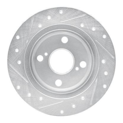R1 Concepts R1 87-92 Chevrolet Nova Rear Right Drilled & Slotted Silver Brake Rotor