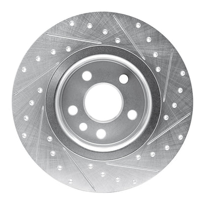 R1 Concepts R1 15-20 Jaguar E-Pace Rear Left Drilled & Slotted Silver Brake Rotor