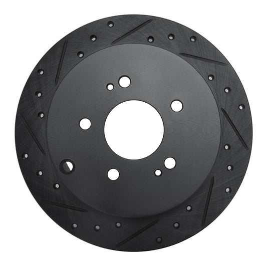 R1 Concepts R1 04-11 Mitsubishi Grandis (Mexico) Rear Left Drilled & Slotted Black Brake Rotor