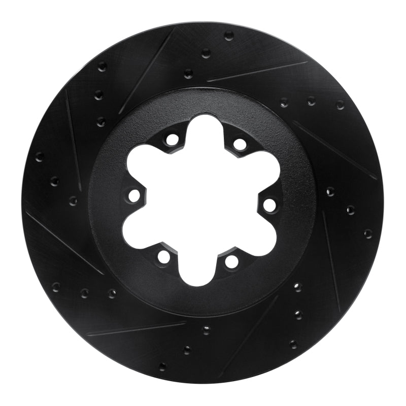 R1 Concepts R1 09-12 Chevrolet Colorado Front Left Drilled & Slotted Black Brake Rotor