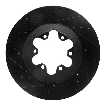R1 Concepts R1 09-12 Chevrolet Colorado Front Left Drilled & Slotted Black Brake Rotor