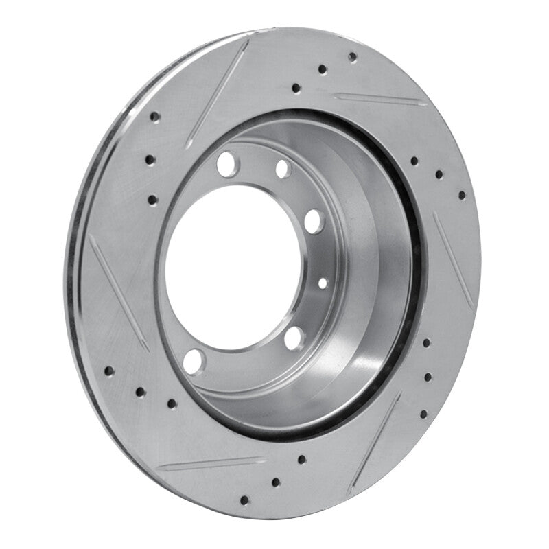 R1 Concepts R1 77-88 Porsche 924 Rear Right Drilled & Slotted Silver Brake Rotor
