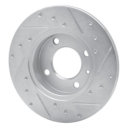R1 Concepts R1 73-05 Audi 4000 Front Left Drilled & Slotted Silver Brake Rotor