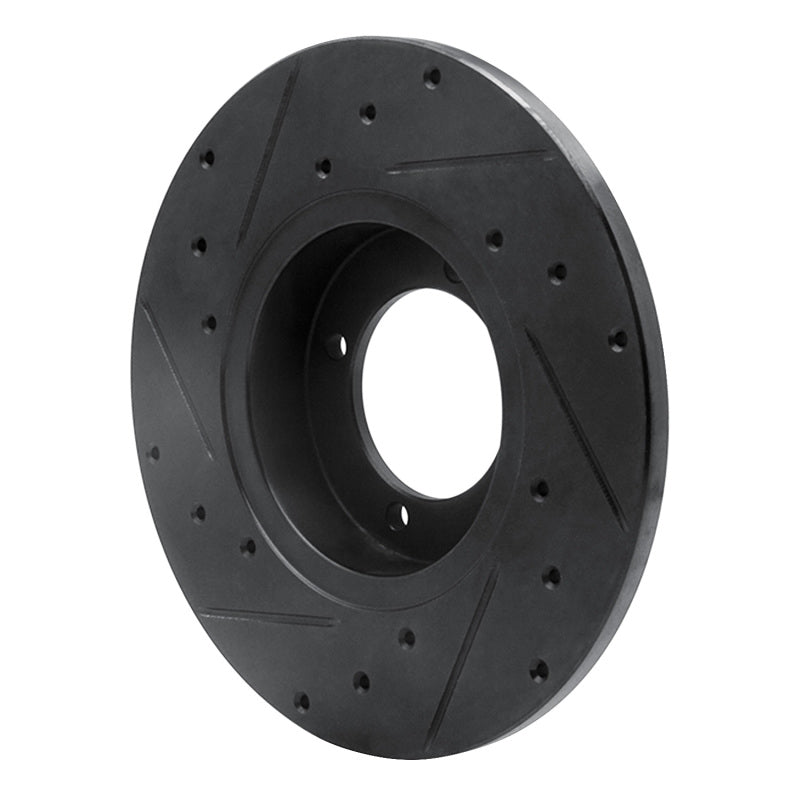 R1 Concepts R1 74-78 Nissan 260Z Front Right Drilled & Slotted Black Brake Rotor