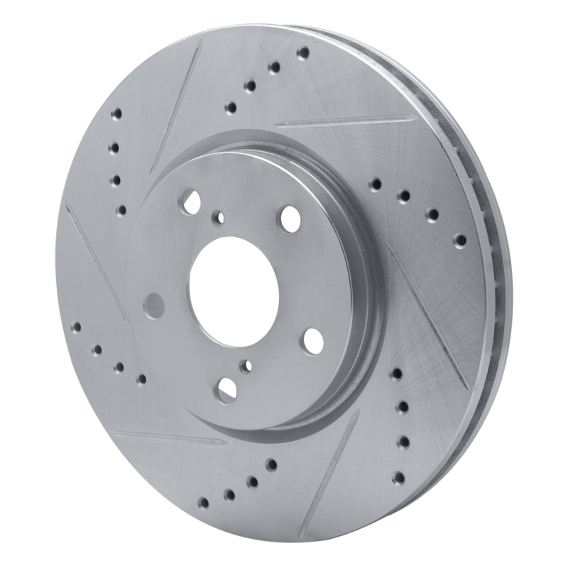 R1 Concepts R1 92-10 Lexus IS300 Front Left Drilled & Slotted Silver Brake Rotor