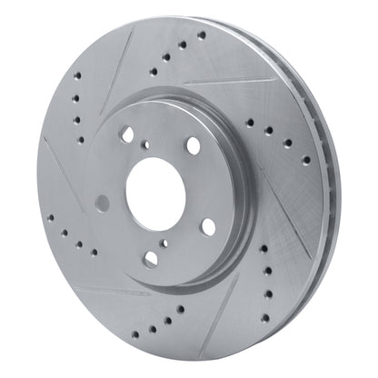 R1 Concepts R1 92-10 Lexus IS300 Front Left Drilled & Slotted Silver Brake Rotor