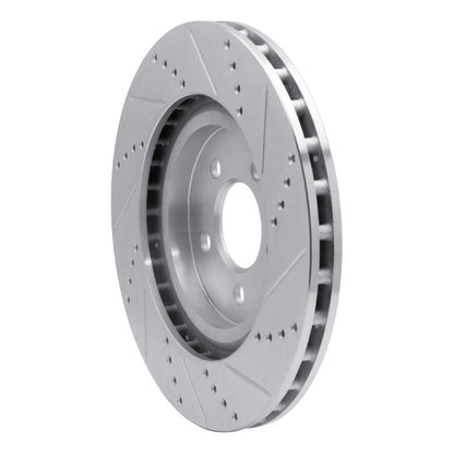 R1 Concepts R1 94-04 Ford Mustang Front Left Drilled & Slotted Silver Brake Rotor