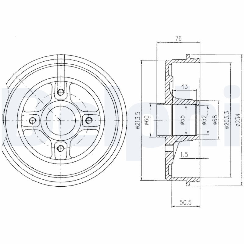 DELPHI BF423 Brake Drum