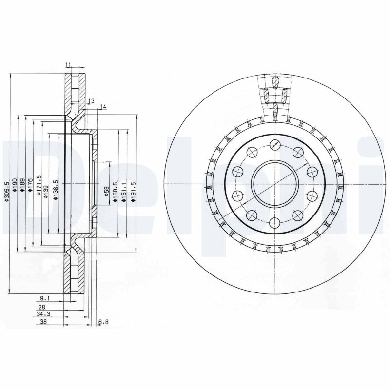 DELPHI BG3723 Brake Disc .