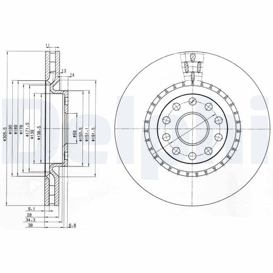 DELPHI BG3723 Brake Disc .