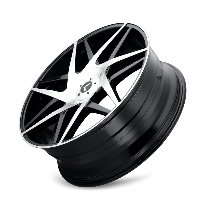 Kraze Wheels Kraze KR192 Phase 22x8.5 / 5x115/120 BP / 38mm Offset / 74.1mm Hub Gloss Black Machined Wheel