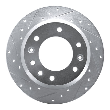 R1 Concepts R1 06-14 Hyundai Entourage Rear Left Drilled & Slotted Silver Brake Rotor