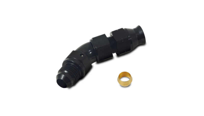 Vibrant 45 Degree 5/16in Tube to Male -6AN Flare Adapter w/ Olive Inserts
