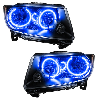 ORACLE Lighting Oracle 11-13 Jeep Grand Cherokee Pre-Assembled Halo Headlights (Non HID) Chrome - Blue