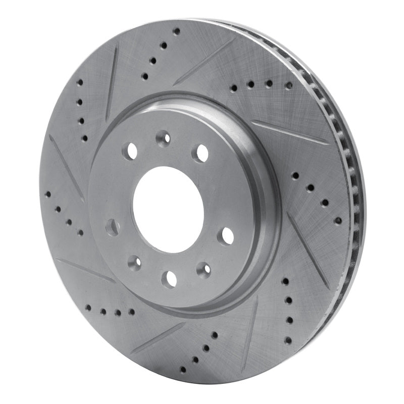 R1 Concepts R1 03-08 Cadillac CTS Front Left Drilled & Slotted Silver Brake Rotor