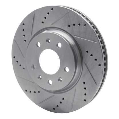 R1 Concepts R1 03-08 Cadillac CTS Front Left Drilled & Slotted Silver Brake Rotor