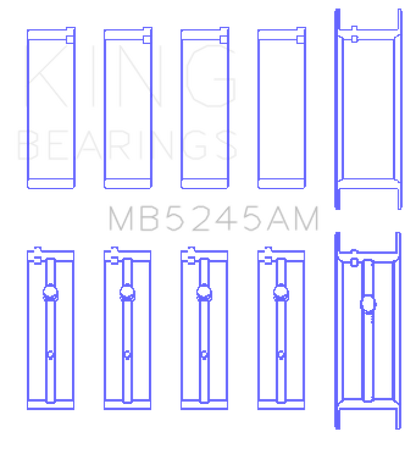 King Engine Bearings King 91-04 Nissan 146CI/2.4L KA24DE L4 / 89-97 146CI/2.4L KA24E L4  (Size +1.00) Main Bearing Set