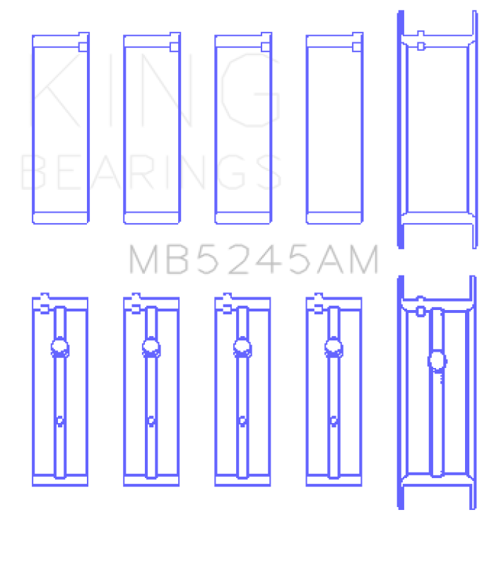 King Engine Bearings King 91-04 Nissan 146CI/2.4L KA24DE L4 / 89-97 146CI/2.4L KA24E L4  (Size +0.75) Main Bearing Set