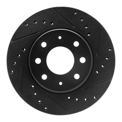 R1 Concepts R1 90-93 Mitsubishi Galant Front Right Drilled & Slotted Black Brake Rotor