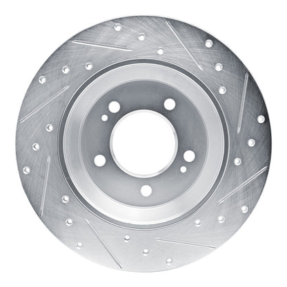 R1 Concepts R1 19-22 Hyundai Veloster N Rear Left Drilled & Slotted Silver Brake Rotor