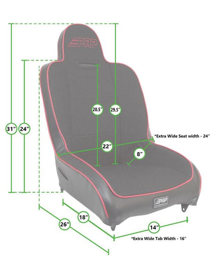 PRP Seats PRP Premier High Back Suspension Seat - Black Vinyl w/Silver PRP Logo
