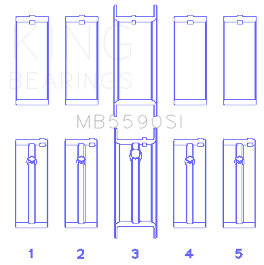 King Engine Bearings General Motors L40/Ld2/Lf0 2.3L (Size +0.50mm) Main Bearing Set