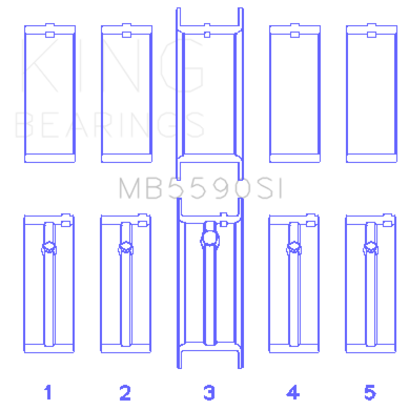 King Engine Bearings General Motors L40/Ld2/Lf0 2.3L (Size +0.75mm) Main Bearing Set