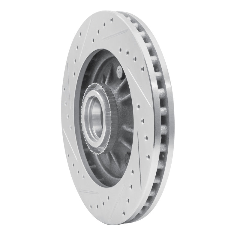 R1 Concepts R1 99-04 Ford Expedition Front Right Drilled & Slotted Silver Brake Rotor