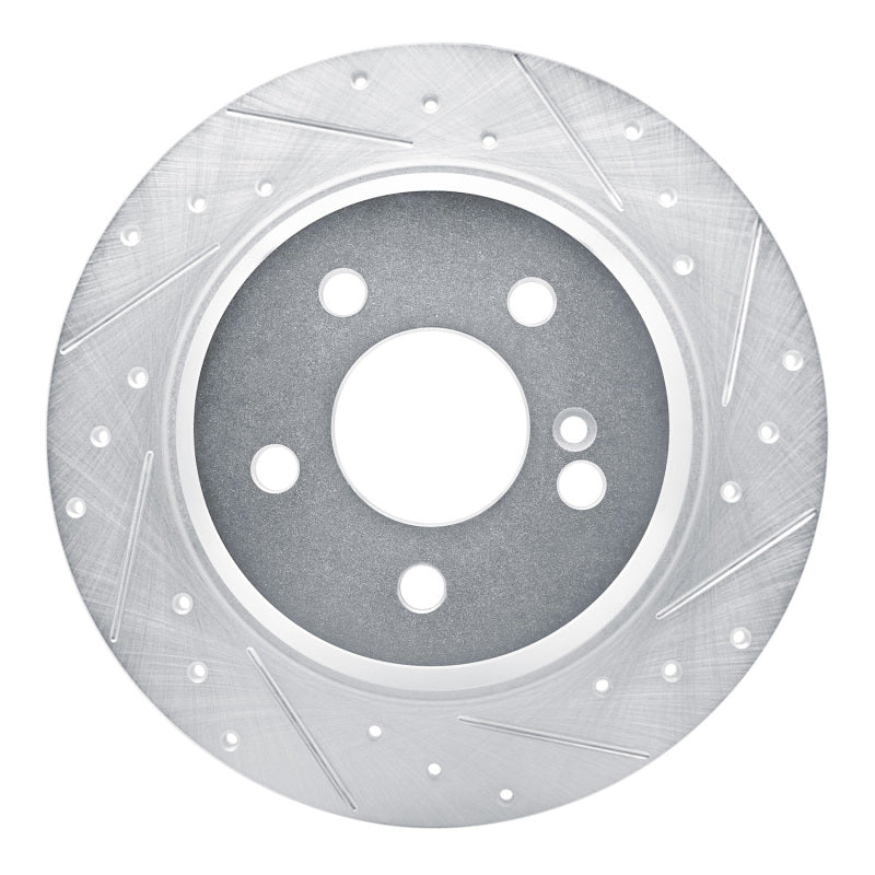 R1 Concepts R1 03-06 Mercedes-Benz SL500 Rear Right Drilled & Slotted Silver Brake Rotor