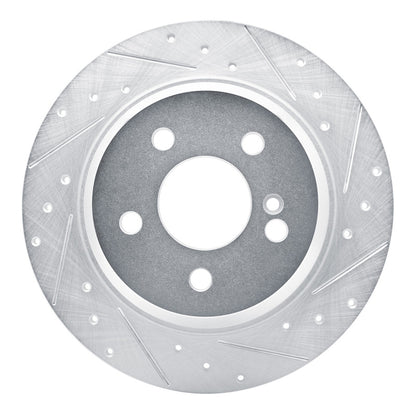 R1 Concepts R1 03-06 Mercedes-Benz SL500 Rear Right Drilled & Slotted Silver Brake Rotor