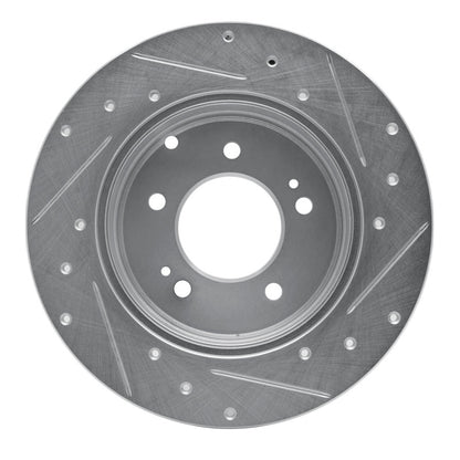 R1 Concepts R1 05-20 Hyundai TUCSON Rear Left Drilled & Slotted Silver Brake Rotor