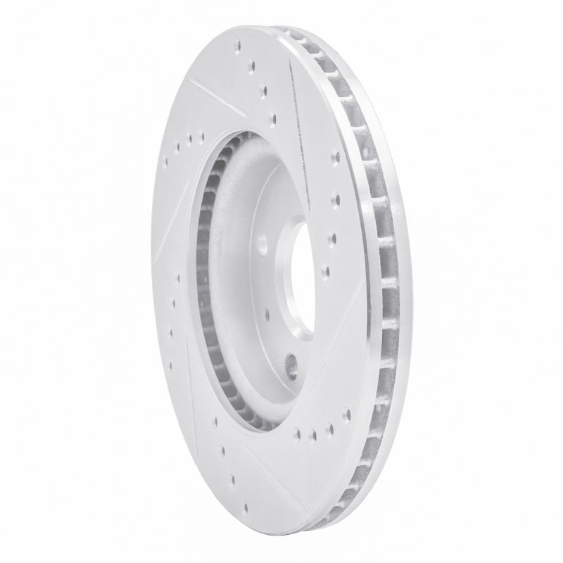 R1 Concepts R1 63-79 Austin Healey Sprite Front Left Drilled & Slotted Silver Brake Rotor