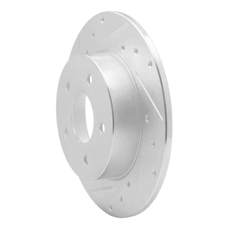 R1 Concepts R1 19-25 Nissan Kicks Rear Left Drilled & Slotted Silver Brake Rotor