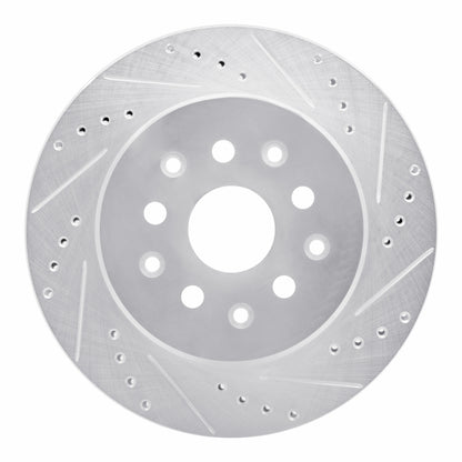 R1 Concepts R1 93-98 Toyota Supra Rear Right Drilled & Slotted Silver Brake Rotor