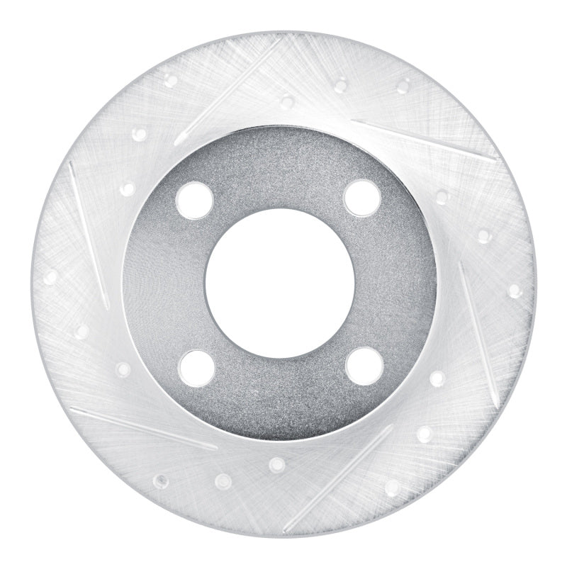 R1 Concepts R1 89-91 Audi 100 Rear Left Drilled & Slotted Silver Brake Rotor