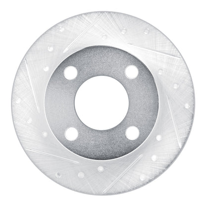 R1 Concepts R1 89-91 Audi 100 Rear Left Drilled & Slotted Silver Brake Rotor