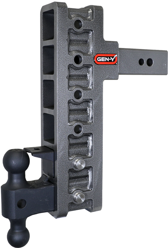 GEN-Y Hitch Gen-Y Mega Duty 2.5in Shank 12in Offset Drop 32K Hitch w/GH-0161 Dual-Ball/GH-0162 Pintle Lock