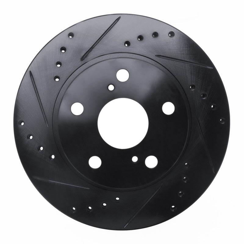 R1 Concepts R1 89-92 Toyota Cressida Front Left Drilled & Slotted Black Brake Rotor