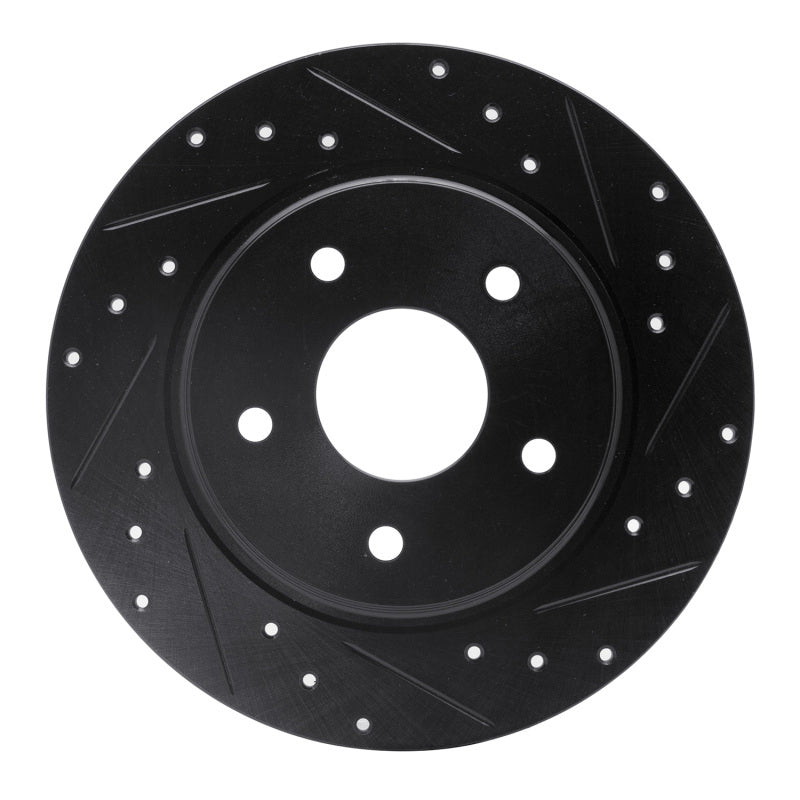 R1 Concepts R1 08-16 Chrysler Town & Country Rear Right Drilled & Slotted Black Brake Rotor
