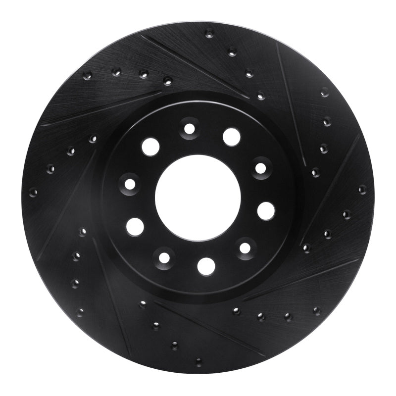 R1 Concepts R1 16-21 Buick Regal Sportback Front Right Drilled & Slotted Black Brake Rotor