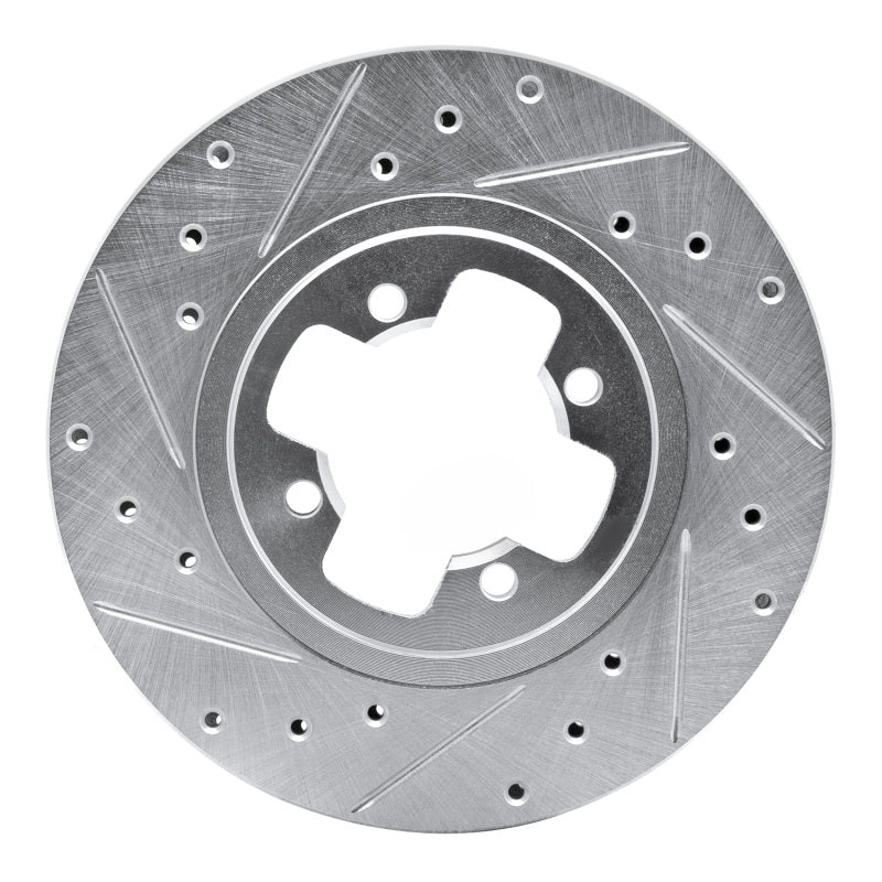R1 Concepts R1 81-88 Nissan Maxima Front Left Drilled & Slotted Silver Brake Rotor