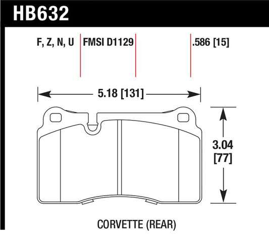 Hawk Performance Hawk 06-10 VW Touareg Front / 09-11 Corvette Z06/ZR-1 (w/Carbon Ceramic Brake Package and Iron rotor