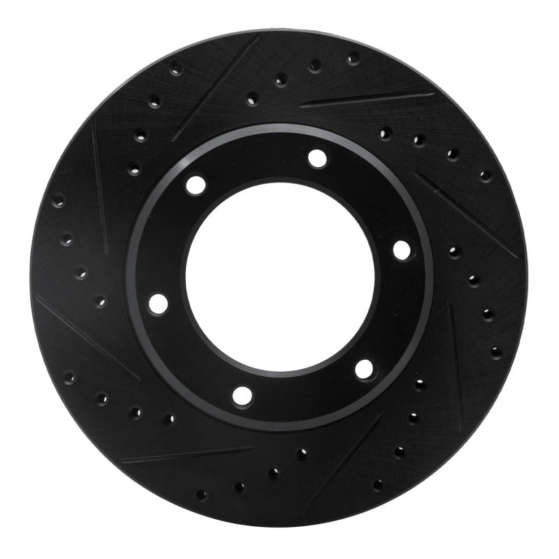 R1 Concepts R1 90-92 Toyota Land Cruiser Front Left Drilled & Slotted Black Brake Rotor